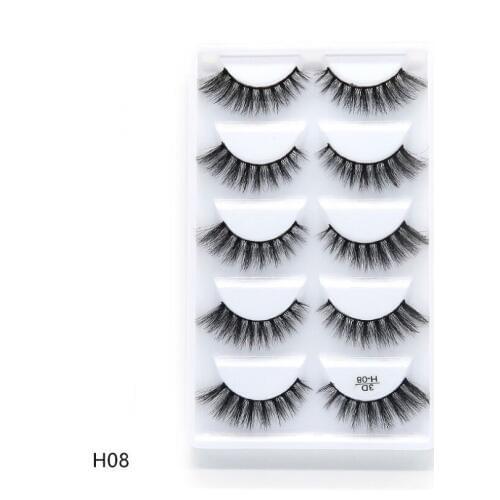 DEEP EYES 5 pairs of 3D handmade false eyelashes natural thick daily makeup thick cross eyelashes eyelashes