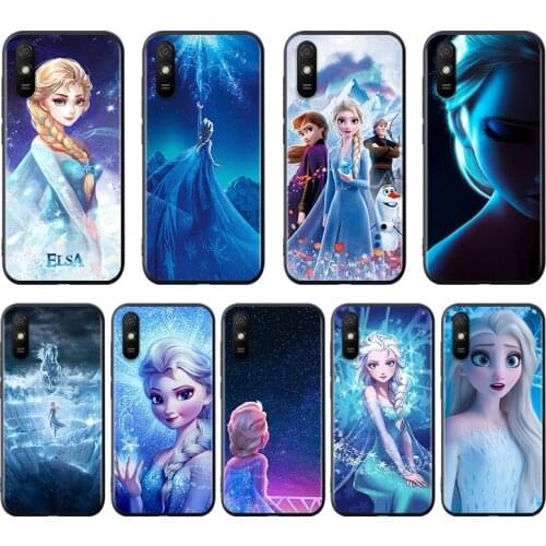 Silicone Cover Disney Frozen Princess For Xiaomi Redmi K40 K30i K30T K30S K20 10X GO S2 Y2 Pro Ultra Black Phone Case