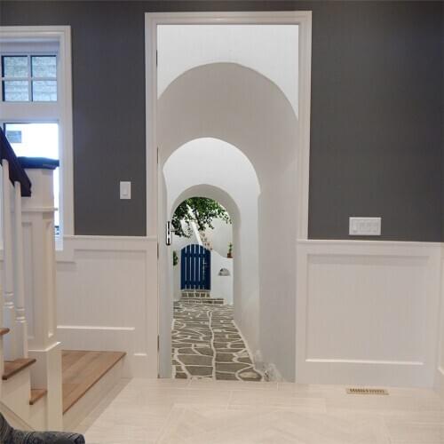 Modern Simplicity Door Sticker Self-adhesive Waterproof DIY 3D Stickers Porte For Living Room Bedroom Home Wood Doors Decoration