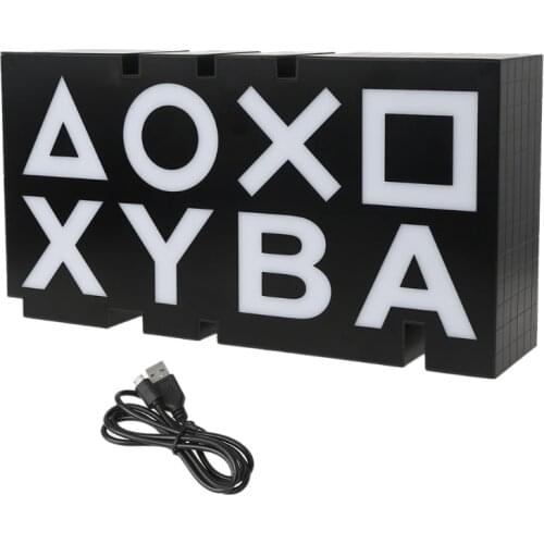 Game Handle Button Icon Light RGB Voice Control Night Light for Game Live Room, Bedroom Decor Game Atmosphere Desk Lamp