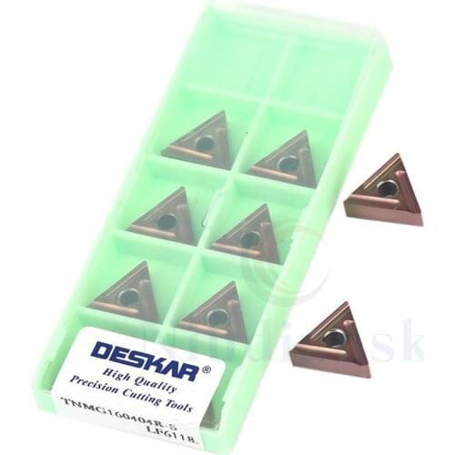 10Pcs TNMG160404R-S LF6118 CNC Lathe Tools TNMG160408R-S Carbide Insert TNMG160404L-S TNMG160408L-S LF6118 External Turning Tool