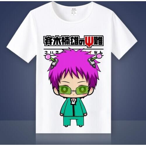 The Disastrous Life of Saiki Kusuo Cosplay T Shirt Saiki Kusuo Cartoon Print Summer T-Shirt Women/Men Casual Top Tee tshirt