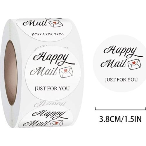 1.5inch/38mm Pretty Happy Mail Just for You Stickers Thank you Sticker for small Business Gift shipping Envelope Packaging Label
