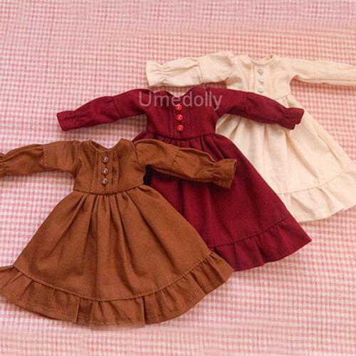 1PCS Handmade Retro Dress for Blyth, Licca, Azone Doll Clothes Accessories