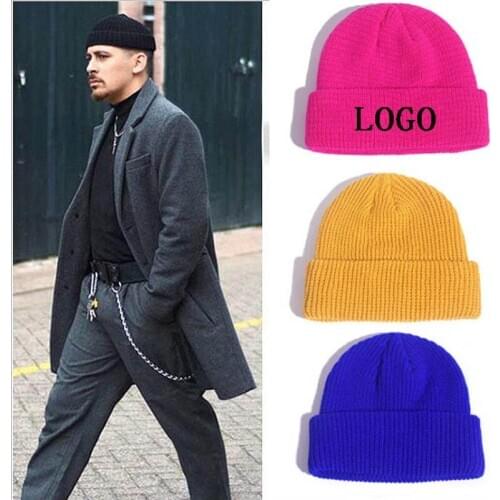 10pcs a lot Skullcap Adult Knit Beanies Hip-pop hat Beanie Women Man winter cap Custom Your LOGO winter mützen