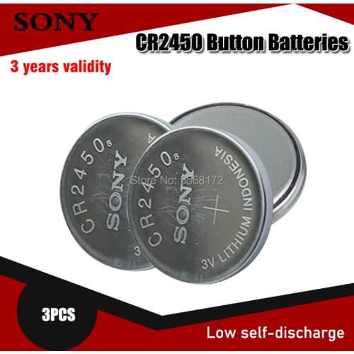 3PCS 100% Original Sony CR2450 CR 2450 3V 550mah Lithium Batteries For swatch watch Car key clocks Pedometer Button Coin Cell