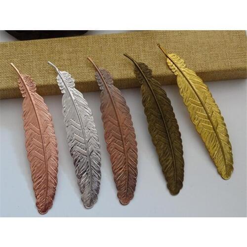 100pcs Metal Feather Bookmark Chinese Style Vintage Page Nice Cool Book Markers School Supplies Party Wedding Gifts For Gues