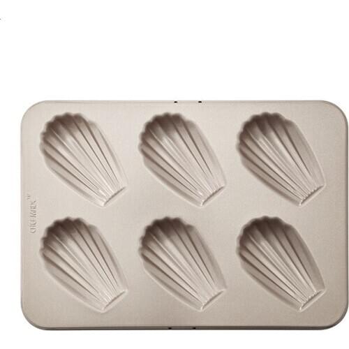 2021 Fashion 6 Cup Muffin Pan Glod Easy To Clean Cake Moulds Glod Carbon Steel Cake Tools