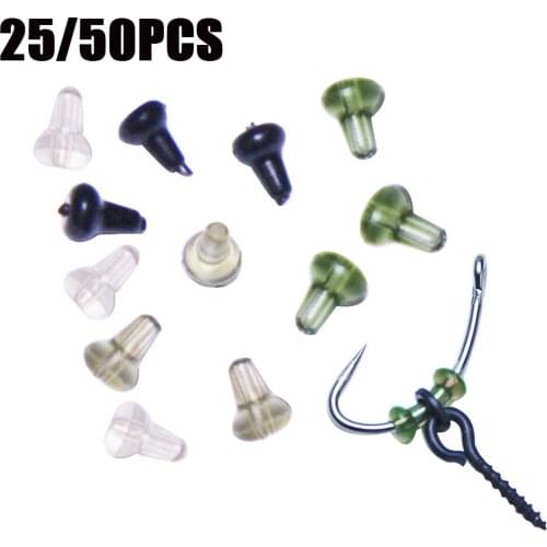 24PCS/Bag Clear/Green/Black Pop UP Boilies Stop Hook Stops Beads Carp Fishing Stoper Fishing Hair Chod Coarse Fishing Tools