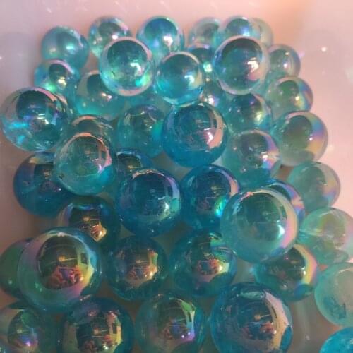 3pcs 1.5-2cm Blue Titanium Aura Electroplating Quartz Crystal Sphere Balls Healing Natural Quartz Crystals