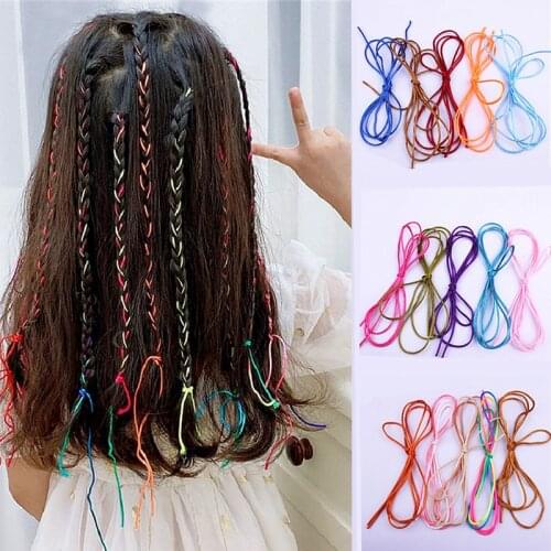 5pcs Kids Reggae Braided Ribbon Girls Hair Accessories Woven Rope Female Bohemia Style Womens Headband Baby Girl Accessories