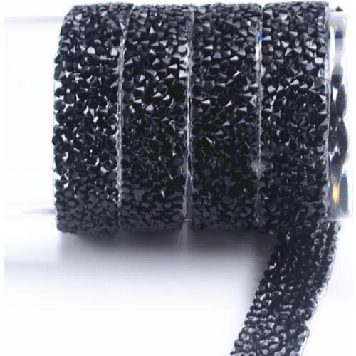 5Yards*15mm Hotfix Transparent Clear AB Rhinestones Fabric Chain Resin Crystal Applique Trim Banding for DIY Shoes Bags Clothes