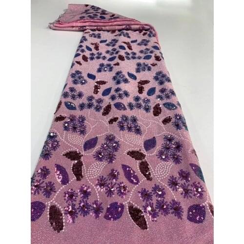 5yards/pc) New coming shining material soft African party lace fabric with sequins embroidery for making dress 8 colors FSS406
