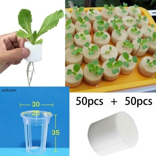 50pcs Balcony Vegetable Soilless Cultivation Equipment Hydroponic Planting Basket Plant Clone Plant Net Cup With Plant Net Cup