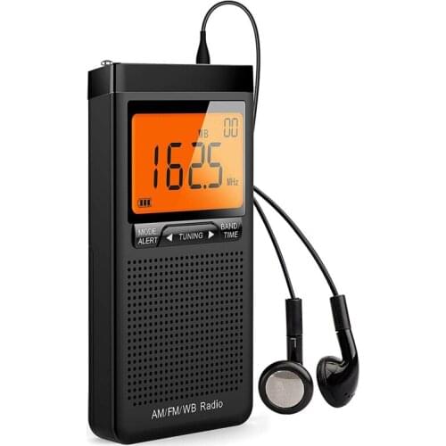 Emergency Pocket NOAA AM FM Weather Radio Compact Portable Auto-Search Battery