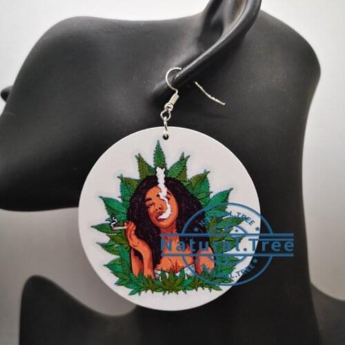 Free Shipping!Smoking wooden earrings