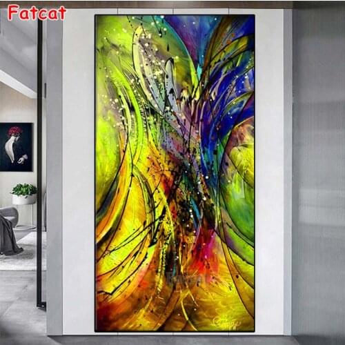 Large Diamond Painting Full Square Round abstract colorful Embroidery Cross Stitch Rhinestone 5d DIY Mosaic Colorful Art PP1949