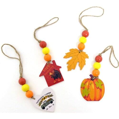 Thangsgiving Decoration Wooden Hanging Pendant Autumn Leaves Pumpking Ornaments Festival Party Halloween Home Decor Supplies
