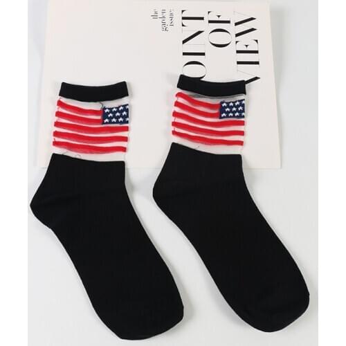 DONGAI 3 pairs Womens Fashion National Flag Summer Sock Busniess Breathable Ankle Sock Casual Sock Casual Cotton socks