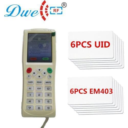 125khz 13.56mhz nfc duplicator key rf-id key cloning copy smart card reader writer with 6 UID cards and 6 EM4305 cards free