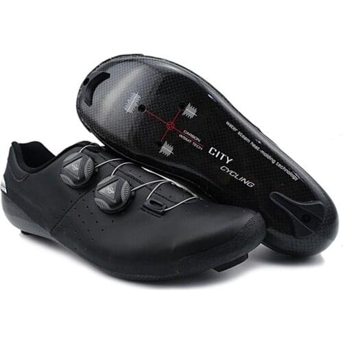 Heatmoldable Carbon Fiber Cycling Road Shoes Pro Two laces Self-Lock Bicycle Breathable Riding Boot Men Women Original CITY C3