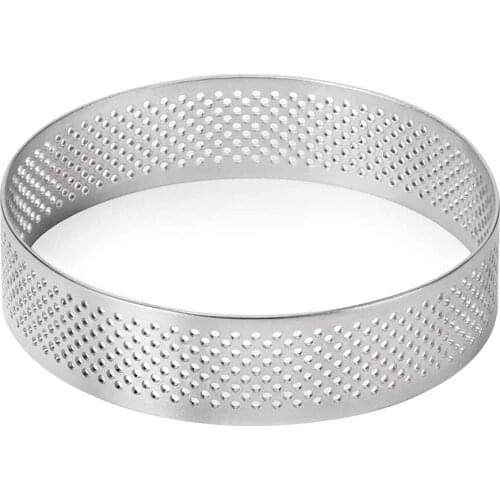 Cake Mousse Mould Baking Accessories Kitchen Tool DIY 5pcs Punching Silver Stainless Steel Round Hole 5CM Tower Ring