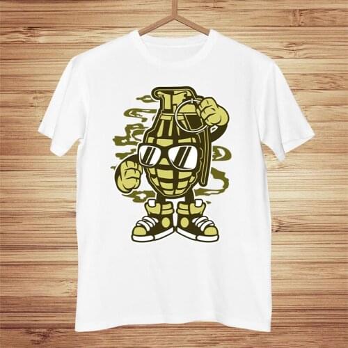 Funny Grenade Printing mens Tshirt Leisure Style Tops Fashion Oversized Tshirts spring summer Womens t-Shirt