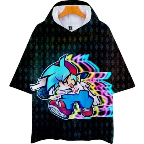 Game Friday Night Funkin Tshirt 3D Women Mens Hooded T-shirt Summer Short Sleeve Streetwear Video Fashion Y2K Girls Clothes