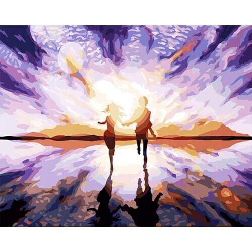 GATYZTORY Frame DIY Painting By Numbers Picture By Numbers Landscape Wall Art Acrylic Paint For Home Decor Art