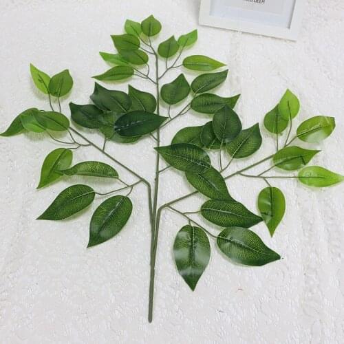 Fake Eucalyptus leaves home hotel tree vine decorative leaf green wall hanging plant artificial silk plants vine wreath material