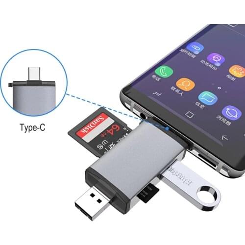 6 in 1 Card Reader Micro USB 2.0 Type C to SD Micro SD TF Adapter Accessories OTG Cardreader Smart Memory SD Card Reader