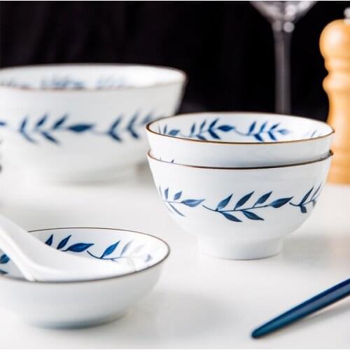 Ceramic bowl and plate home large creative ramen bowl Japanese-style tableware plate and dish set combination light luxury