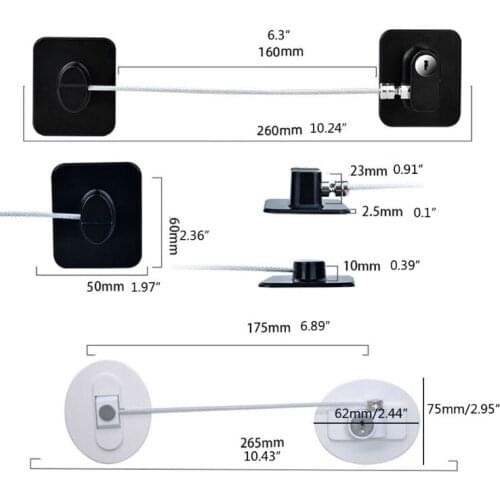 L41D Child Safety Lock Window Kids Security Refrigerator Door Lock Limit with Key Protector Device Adhesive