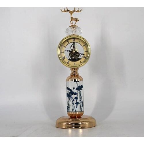 Hot selling crafts retro ceramic metal clock