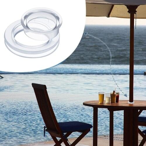 Umbrella Thicker Hole Ring Plug and Cap Set for Glass Outdoors Patio Garden Deck Table 2 Inch Clear Standard Size
