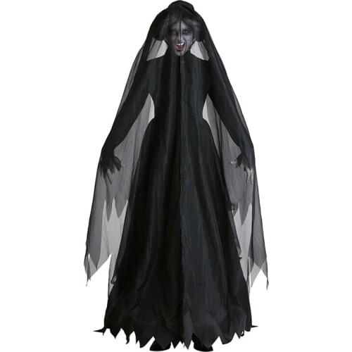 New Adult Halloween Cosplay Demon Ghost Princess Black Dress Lich King Vampire Cosplay Costume Ghost Bride Costume