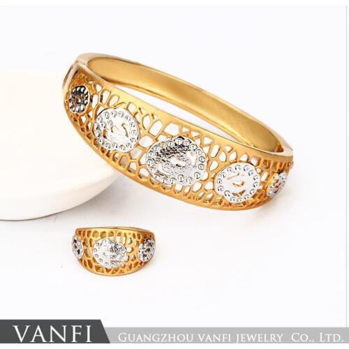 New Fashion Gold plating Bracelets For Women Luxury White Stones Zirconia Wedding Jewelry Bangle Wholesale Accessories