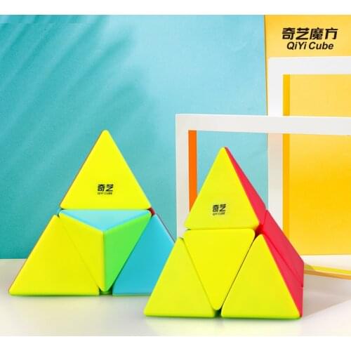 Newest QiYi 2x2 Pyramorphix Magic Cube Puzzle 2x2 Triangle Speed Cubo Magico Educational Kid Toys Drop Shipping XMD Mofangge