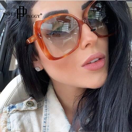 Anti Blue Light Oversize Optical Glasses Women Colorful Transparent Lens Frames Eyewear Frames Square Sunglasses Shades UV400