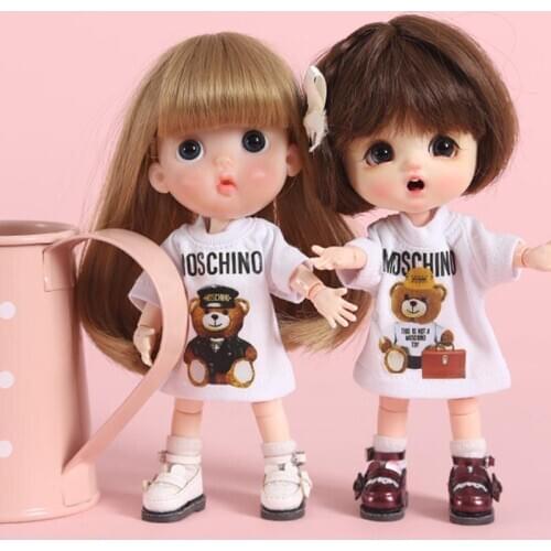 HOUZIWA OB11 Doll Clothes 1/8 1/12 BJD Doll T-Shirt Clothes For OB11 Doll
