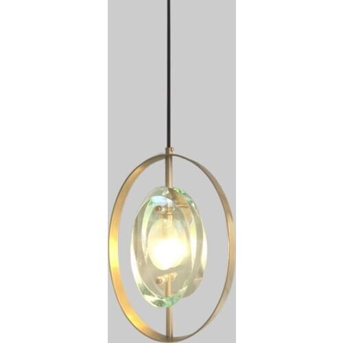 Modern light luxury crystal small chandelier personalized bar restaurant single head oval bedroom bedside porch light