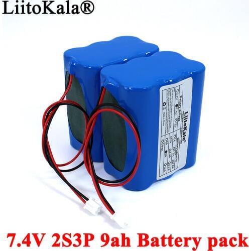 Liitokala 7.4V 18650 Lithium Battery Pack 2S3P 9ah Fishing LED Light Bluetooth Speaker 8.4V Emergency DIY batteries with PCB