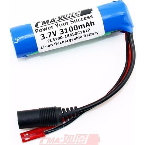 A Japan NCR18650 3.7V 3100mAh Li-ion battery 1S1P With PCM inside & JST+DC