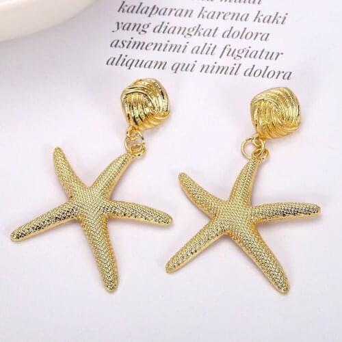 Woman Earrings 2020 Starfish Earrings Pendientes Gold Earrings Earings Fashion Jewelry Hanging Earrings For Women