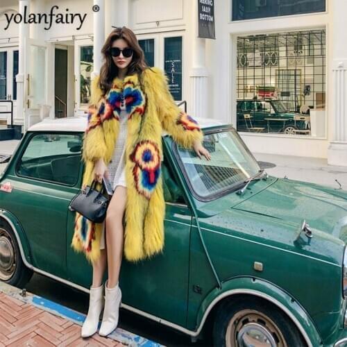 Winter Coat Women Real Fox Fur Coat Korean Fashion Long Real Fur Coat for Women Clothes 2020 Manteau Femme YY891