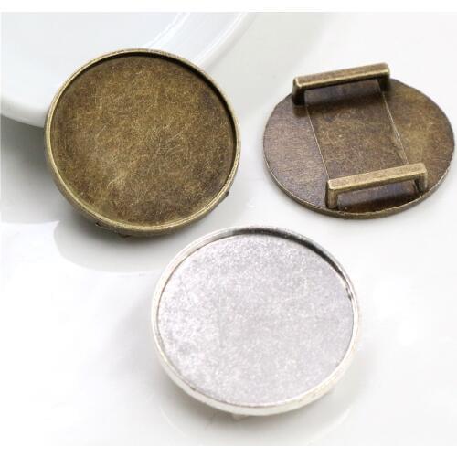 10pcs 25mm Inner Size Antique Silver Plated Colors Square Cabochon Base Cameo Setting Charms Pendant For 10 mm Leather Bracelet