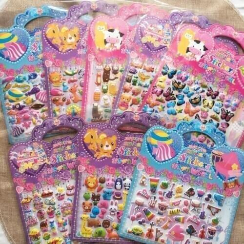 10pcs VC Bubble Sticker Hot Gold Cartoon Sticker DIY Puzzle Children