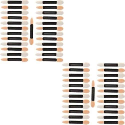 12PCS Eyeshadow Applicator Pro Sponge Double Ended Make Up Supplies Portable Eye Shadow Brushes Nail Mirror Powder Brush