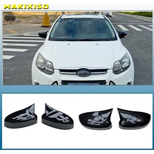 2pcs/Set Car Door Side Mirror Cover Replacement Parts For Ford Focus