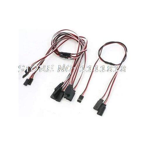 5 Pcs 3P Double Male to Female RC Servo Y Extension Cord Cable 50cm Long